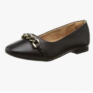Rockport Black Pointed Chain-Accent Ballet Flat